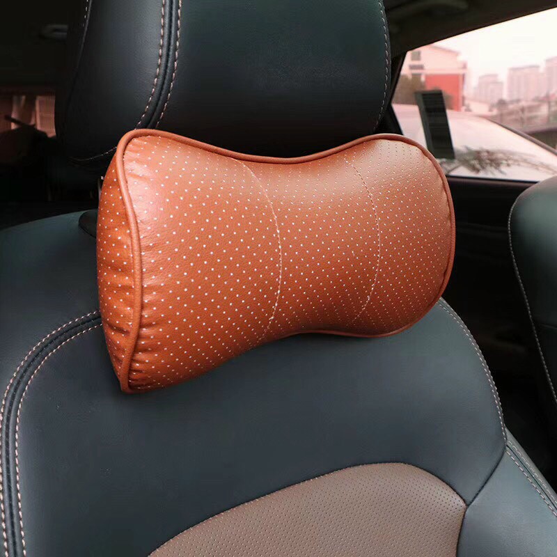 Gối tựa đầu xe hơi da