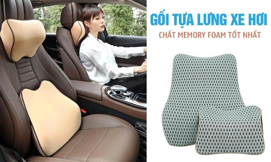 Gối tựa lưng xe hơi Memory Foam
