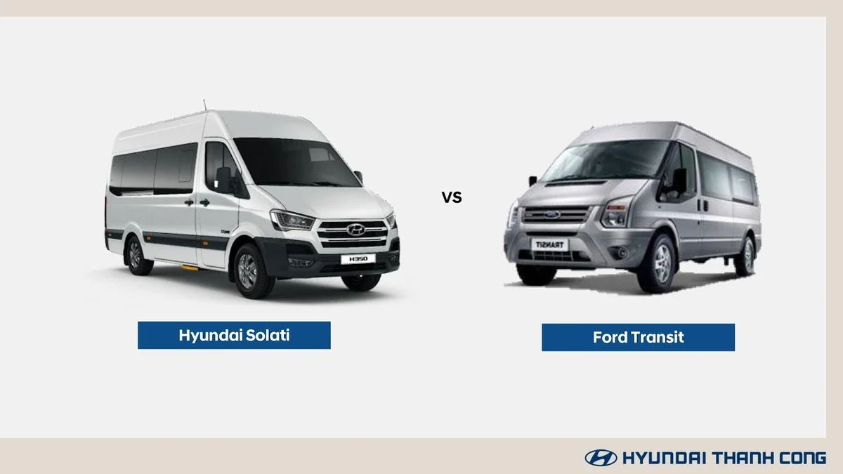 So sánh ngoại hình của Toyota Hiace, Ford Transit và Hyundai Solati