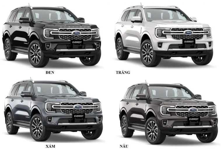 Ford Everest 2026 giá niêm yết, chi phí lăn bánh, so sánh phiên bản Ambiente Sport Titanium Platinum