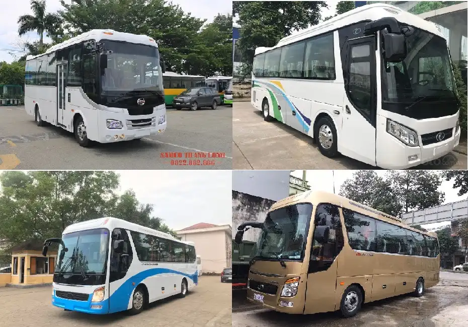 Bảng dữ liệu so sánh thông số kỹ thuật, giá cả, nội thất và an toàn của Tracomeco County 29 chỗ với các đối thủ cạnh tranh như Thaco Meadow 29S và Samco Allergo.