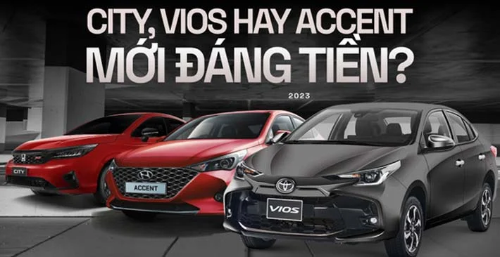 Bảng so sánh ba mẫu xe sedan hạng B: Hyundai Accent 2019, Toyota Vios 2019 và Honda City 2019, làm nổi bật các tiêu chí quan trọng.