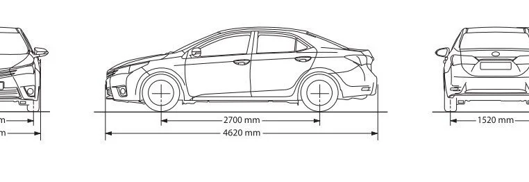 Bảng kích thước so sánh chiều dài, rộng, cao, chiều dài cơ sở của Toyota Vios, Honda City, Hyundai Accent, Mazda3, Kia K3, Hyundai Elantra, Mazda CX-5, Honda CR-V, Hyundai Tucson, Toyota Camry, VinFast Lux A2.0.