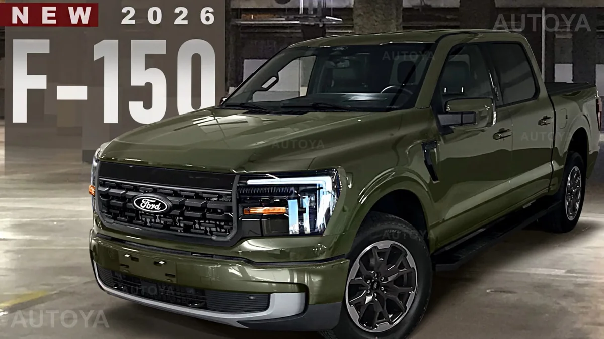 Hình ảnh Ford F-150 2026 màu bạc trên đường