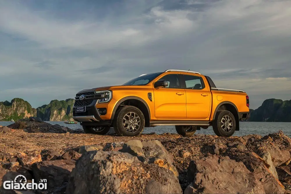 Ảnh so sánh các mẫu xe bán tải Ford Ranger Wildtrak, Toyota Hilux, Mitsubishi Triton và Nissan Navara.