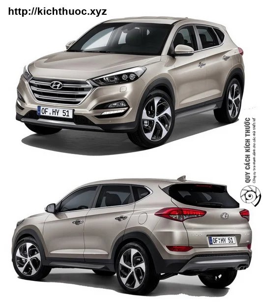 Bản vẽ kỹ thuật hoặc hình ảnh minh họa kích thước Hyundai Tucson 2019