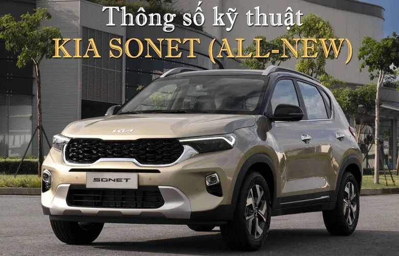 Hình ảnh cận cảnh động cơ Kia Sonet 2024 hoặc sơ đồ kích thước xe.