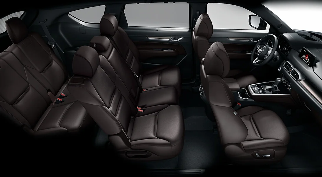 Nội thất Mazda CX-8 2026, ghế da Nappa, màn hình giải trí, vô lăng, tiện nghi
