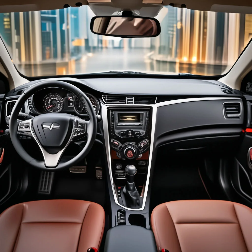 Nội thất Zotye Z300 đã qua sử dụng với ghế da và bảng điều khiển trung tâm