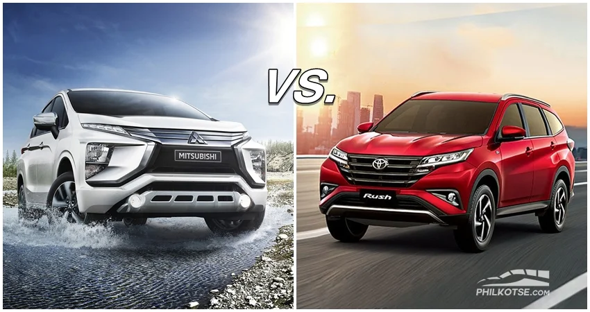 Hình ảnh so sánh Mitsubishi Xpander và Toyota Rush 2026.