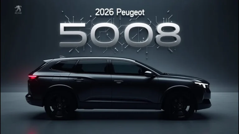 Hình ảnh xe Peugeot 5008 phiên bản 2026 màu trắng, lắp ráp tại Việt Nam, đang đỗ trên đường.