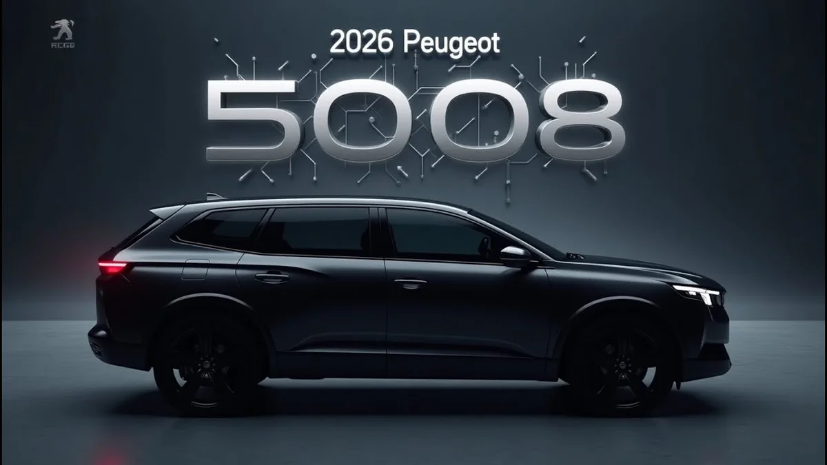 Hình ảnh xe Peugeot 5008 phiên bản 2026 màu trắng, lắp ráp tại Việt Nam, đang đỗ trên đường.