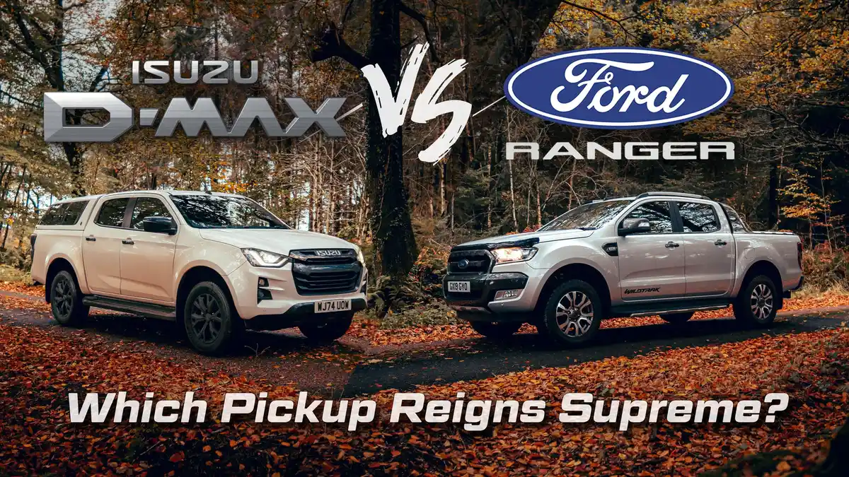 Hai chiếc bán tải Isuzu D-Max 2016 và Ford Ranger 2016 đỗ cạnh nhau