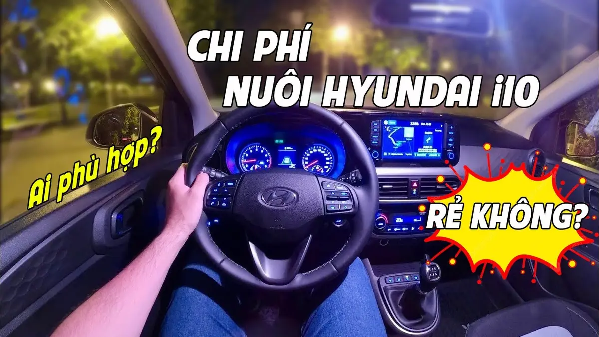 Hình ảnh minh họa các chi phí khi sở hữu xe Hyundai Grand i10 2026 bao gồm tiền xăng, bảo dưỡng, bảo hiểm và phí đỗ xe