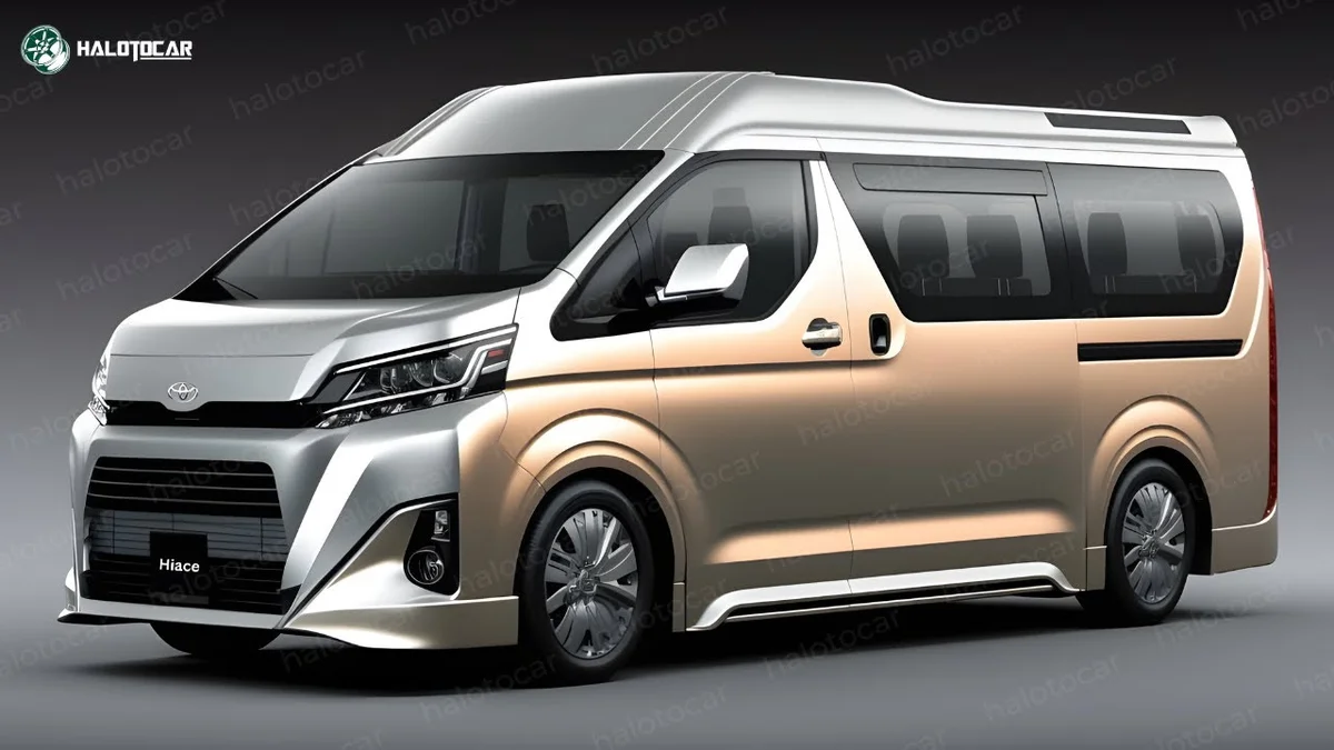 Xe Toyota Hiace 16 chỗ máy dầu vận hành trên đường